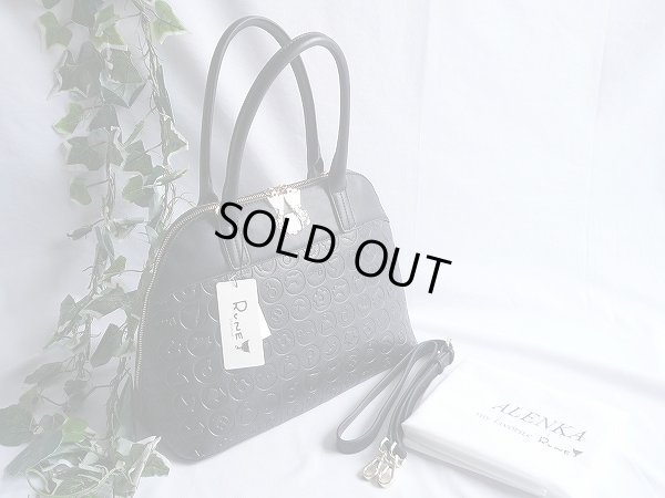 画像1: 【新品】7886 上質 高級 RUNE 愛らしい型押し バッグ 黒 上品 おしゃれ