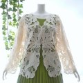 新品 9491 ML クロシェ カットワーク 刺繍 カーディガン 春 夏 レディース ベージュ エレガント 羽織もの 上質 上品