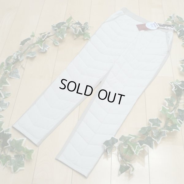 画像1: 新品 9486 LL ダウンパンツ ダウン80％ 後ろ裏微起毛 秋 冬 レディース グレージュ 異素材切替パンツ ストレッチ 撥水加工 上質
