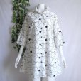 画像1: 新品 9563 ML 大きな花刺繍 綿100％ シャツ チュニック 春 夏 白系 レディース ロング シャツ 上品 (1)