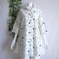 新品 9563 ML 大きな花刺繍 綿100％ シャツ チュニック 春 夏 白系 レディース ロング シャツ 上品