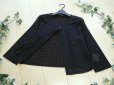 画像1: 新品 9662 ML 後カットワーク 刺繍 カーディガン 黒 春 夏 秋 綿100％ スラブ 異素材切替 レディース ノーカラー ジャケット (1)