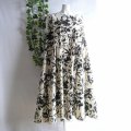 新品 9738 L 大きな花柄 綿100％ ワンピース 夏 オフ白系 レディース インド製 コットン ボリューム フレア ロング 50代 60代 70代