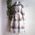 画像1: 新品 9928 40 英国調チェック ウール調 ロング コート 秋 冬 クラシック 上質 高級 上品 定価22,000円 50代 60代 70代 (1)