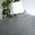 画像1: 新品 9933 ML フリル ハイネック ニット セーター グレー 秋 冬 レディース メロウフリル もっちもち ストレッチ (1)