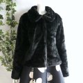 新品 9973 ML 上質 フェイクファー ショートコート 黒 秋冬 レディース エレガント フォーマル 高級感 上品