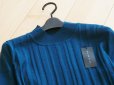 画像12: 【新品】5513【L】上質 ウール混 ツインニット 青緑 大きめリブ編み 冬 女性 レディース ファッション