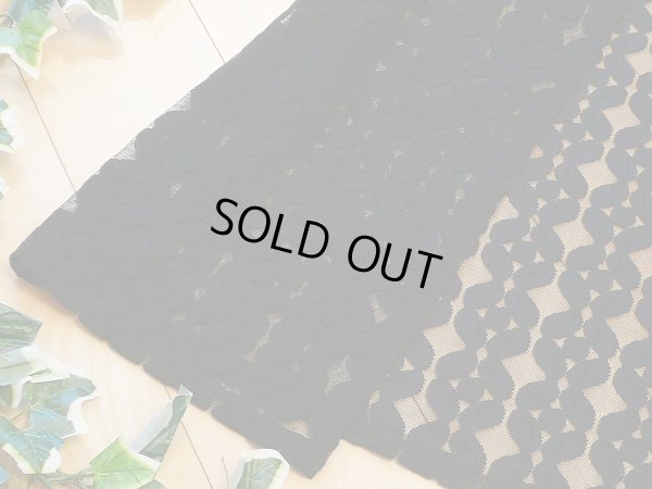 画像5: 【新品】6066【ML】上質 メッシュ刺繍 マキシ丈 カーディガン 黒 透け感 綿70％ 大人の羽織りもの