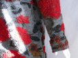 画像5: 【新品】6696【L】上質 イタリア製 ウールコート グレー赤系 もこもこ立体花模様 フードあり ウール80％ 高級 秋冬 大人スタイル