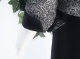 画像5: 【新品】6907【11号】上質 ジャガード織 スーツ 黒系 コサージュ付き ジャケット×スカート シャンタン 高級 大人スタイル (5)