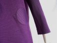 画像7: 【新品】8331【L】上質 横プリーツ チュニックワンピース 紫 長袖 重ね着風 ドット模様 チュール 40代 50代 60代 春 夏 秋 
