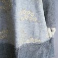 画像2: 新品 9487 ML 刺繍 ニット チュニック ワンピース 秋 冬 異素材切替 レディース グレー系 長袖 ハイネック リブ編み 上品 上質 (2)