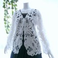 画像3: 新品 9490 ML クロシェ カットワーク 刺繍 カーディガン 春 夏 レディース 白 エレガント 羽織もの 上質 上品