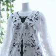 画像2: 新品 9490 ML クロシェ カットワーク 刺繍 カーディガン 春 夏 レディース 白 エレガント 羽織もの 上質 上品 (2)