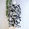 画像8: 新品 9495 ML 大きな花柄 チュニック 春 夏 秋 レディース 黒系 ゆったりハイネック ストレッチ 薄手 ジャージー