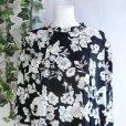 画像6: 新品 9495 ML 大きな花柄 チュニック 春 夏 秋 レディース 黒系 ゆったりハイネック ストレッチ 薄手 ジャージー