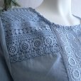 画像10: 新品 9513 L カットワーク 刺繍 綿麻混 シャツ ジャケット 春 夏 秋 ライトブルー系 レディース リネン コットン レース 高級 上質 上品