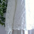 画像6: 新品 9528 ML フリル襟 花模様レース 綿混 カットソー ブラウス 春 夏 レディース 白 美しい透け感 プルオーバー 上品