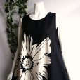 画像8: 新品 9534 ML 大きな花柄 英字 リネン風 綿100％ ワンピース 春 夏 黒系 レディース インド製 ナチュラル コットン