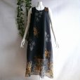 画像9: 新品 9536 ML 大きな花柄 シフォン ワンピース 春 夏 黒系 タッセルリボン レディース ノースリーブ マキシ 美しい透け感