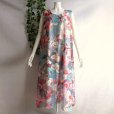 画像3: 新品 9537 ML 絵画風 大きな花柄 シフォン ワンピース 春 夏 くすみブルー系 レディース ノースリーブ マキシ 透け感 インド製