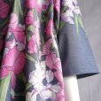 画像6: 新品 9551 ML 大きな花柄 チュニック 春 夏 秋 グレー系 レディース ストレッチ 薄手 ジャージー 上品 エレガント