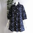 画像6: 新品 9562 ML 大きな花刺繍 綿100％ シャツ チュニック 春 夏 黒系 レディース ロング シャツ 上品