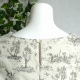 画像11: 新品 9577 ML 後タック 麻混 ワンピース 生成り 風景画風柄 Aライン フレア レディース ノースリーブ リネン ナチュラル 上品