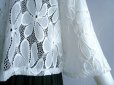画像3: 新品 9595 ML カットワーク 刺繍 クロシェ レース フレア ジャケット 春 夏 白 レディース ノーカラー 七分袖 カーディガン 上質 上品