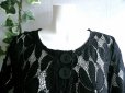 画像6: 新品 9596 ML カットワーク 刺繍 クロシェ レース フレア ジャケット 春 夏 黒 レディース ノーカラー 七分袖 カーディガン 上質 上品