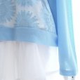 画像9: 新品 9598 ML 大きな花刺繍 メッシュ切替 カーディガン 春 夏 水色 レディース ストレッチ スラブ 異素材切替 上品
