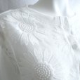 画像10: 新品 9600 ML 大きな花刺繍 メッシュ切替 カーディガン 春 夏 白 レディース ストレッチ スラブ 異素材切替 上品