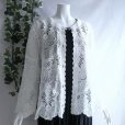 画像6: 新品 9603 ML クロシェ風 ブラウス カーディガン 白 春 夏 レディース クラシカルレース 長袖 上質 上品