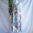 画像4: 新品 9612 ML ワンピース 春 夏 秋 シフォン ペイズリー柄 レディース 白系 ノースリーブ マキシ タッセルリボン 美しい透け感 上質