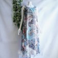 画像11: 新品 9612 ML ワンピース 春 夏 秋 シフォン ペイズリー柄 レディース 白系 ノースリーブ マキシ タッセルリボン 美しい透け感 上質