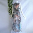 画像6: 新品 9612 ML ワンピース 春 夏 秋 シフォン ペイズリー柄 レディース 白系 ノースリーブ マキシ タッセルリボン 美しい透け感 上質