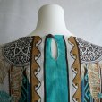 画像5: 新品 9620 F 重ね着風 綿100％ ワンピース 春 夏 アラビアン風柄 ターコイズ茶系 レディース 透け感 インド製 フェイクレイヤード