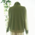 画像12: 新品 9622 ML 花モチーフ メッシュ ハイネック カットソー ブラウス くすみ緑 袖花モチーフ レディース ストレッチ 上質 上品