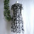 画像3: 新品 9634 ML 綿100％ シャーリング ワンピース 春 夏 黒系 レディース 北欧風 花柄 半袖 インド製 ナチュラル コットン