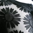 画像10: 新品 9638 ML 大きな花刺繍 メッシュ切替 カーディガン 春 夏 黒 レディース ストレッチ スラブ 異素材切替 上品