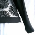 画像7: 新品 9638 ML 大きな花刺繍 メッシュ切替 カーディガン 春 夏 黒 レディース ストレッチ スラブ 異素材切替 上品