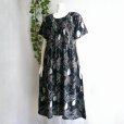 画像6: 新品 9652 ML ひんやり レーヨン100％ ワンピース 春 夏 黒系 大きな 和風 花柄 シャーリング レディース 半袖 インド製
