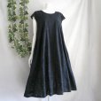 画像7: 新品 9657 L 総刺繍 綿100％ シャツ ワンピース 黒 ブラック 春 夏 秋 ボタニカル模様 ロング レディース 高級 上品 上質 50代 60代 70代