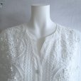 画像8: 新品 9659 L 立体花モチーフ 刺繍 綿100％ シャツ チュニック 白 スキッパー襟 Aライン レディース 高級感 上質 上品