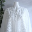 画像7: 新品 9659 L 立体花モチーフ 刺繍 綿100％ シャツ チュニック 白 スキッパー襟 Aライン レディース 高級感 上質 上品