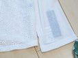 画像3: 新品 9661 ML カットワーク 刺繍 カーディガン 白 春 夏 秋 綿100％ スラブ 異素材切替 レディース ノーカラー ジャケット