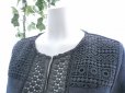 画像8: 新品 9663 M カットワーク 刺繍 綿麻混 シャツ ジャケット ダークネイビー 春 夏 秋 レディース ヨーロッパ調 上品 高級感 上質