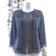 画像10: 新品 9663 M カットワーク 刺繍 綿麻混 シャツ ジャケット ダークネイビー 春 夏 秋 レディース ヨーロッパ調 上品 高級感 上質