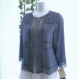 画像6: 新品 9663 M カットワーク 刺繍 綿麻混 シャツ ジャケット ダークネイビー 春 夏 秋 レディース ヨーロッパ調 上品 高級感 上質
