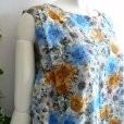 画像9: 新品 9677 ML マリーゴールド 花柄 ワンピース 青系 春 夏 レディース 綿100％ サイドタック 透け感 フレア コットン 50代 60代 70代